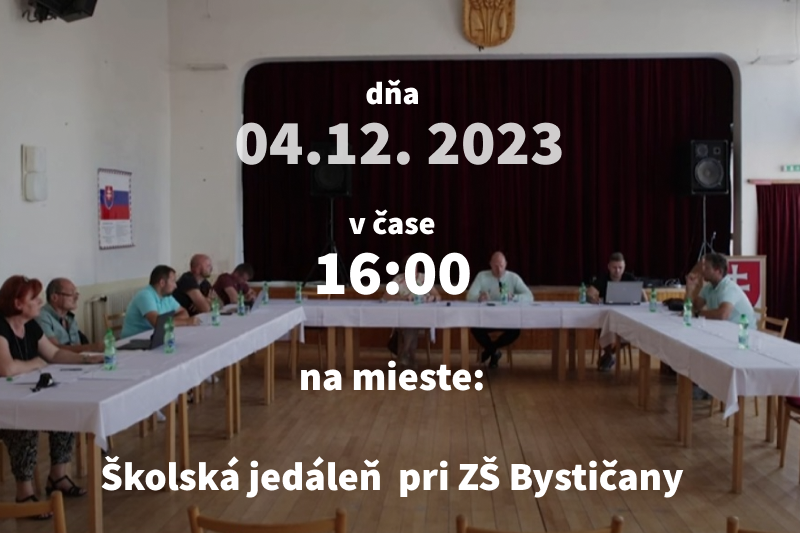 Zasadnutie OZ Bystričany - pozvánka