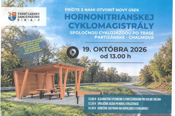 Otvorenie nového úseku HORNONITRIANSKEJ CYKLOMAGISTRÁLY